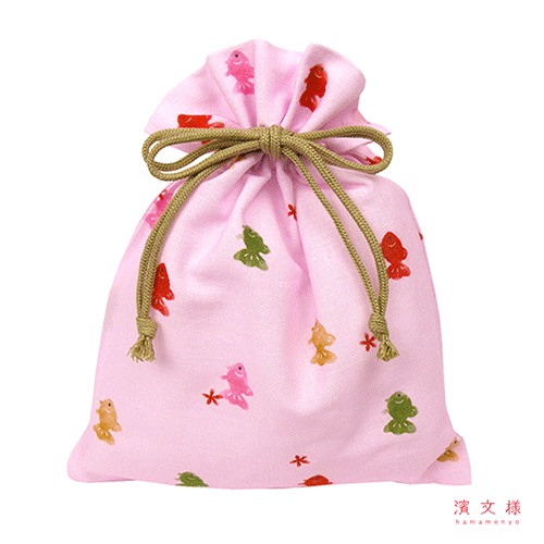 巾着大　彩り金魚