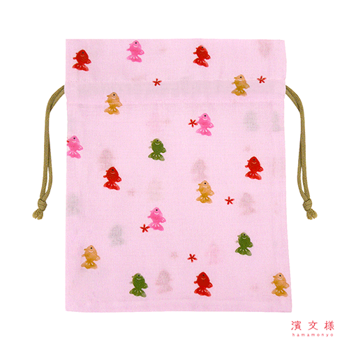 巾着大　彩り金魚