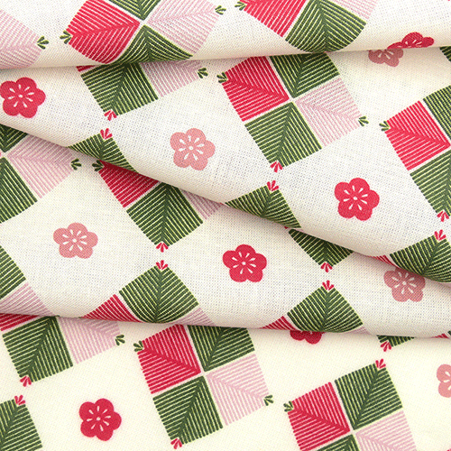 てぬぐい　菱松小梅