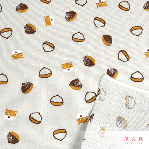 てぬぐいのはんかち　豆栗豆柴