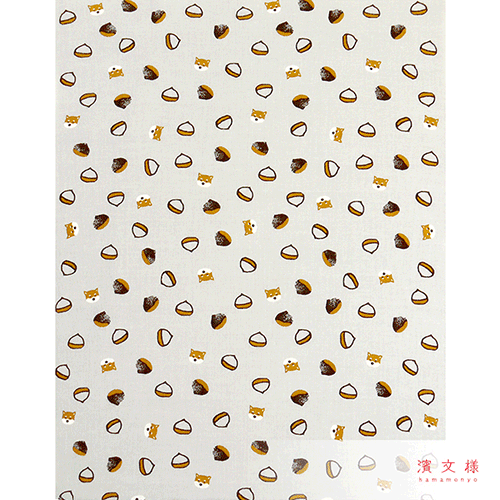 てぬぐいのはんかち　豆栗豆柴