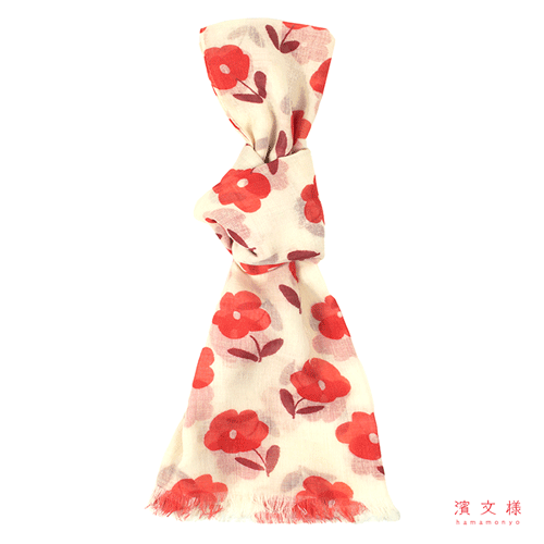 綿ストール　ふわりハナモヨウ