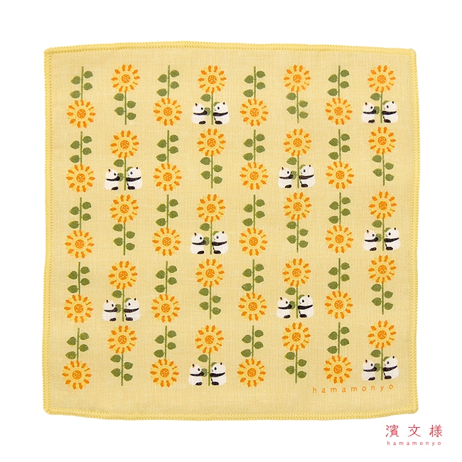 クリーンクロスハンカチ 向日葵とパンダ｜▽アイテム・用途で選ぶ,はん