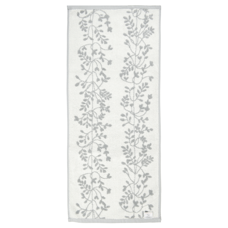 先染めフェイスタオル　エコリーフ　グレー