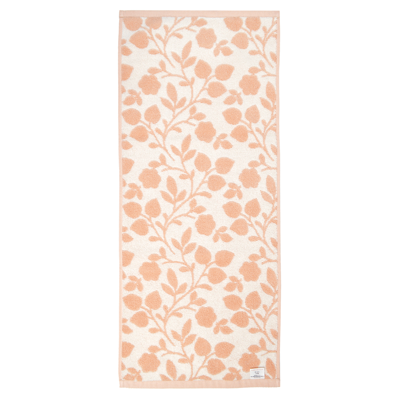 先染めフェイスタオル　花リーフ　ピンク