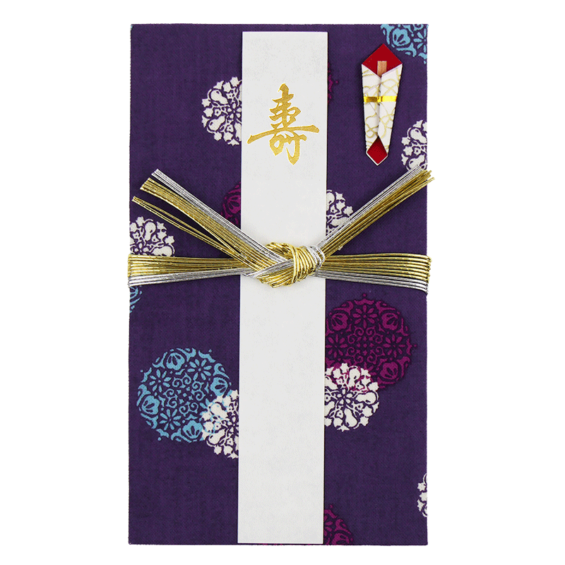 てぬぐいのはんかち　金封　寿　夢花小紋