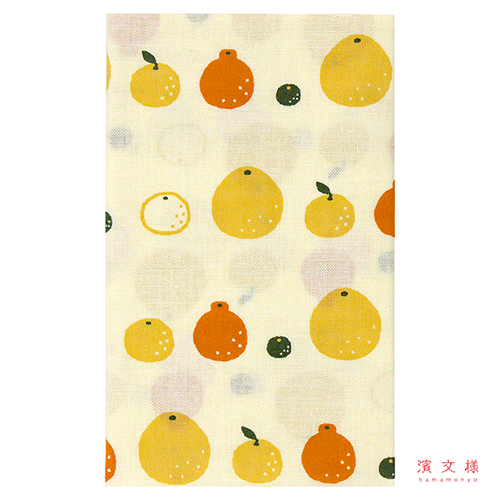 てぬぐい　柑橘ならべ