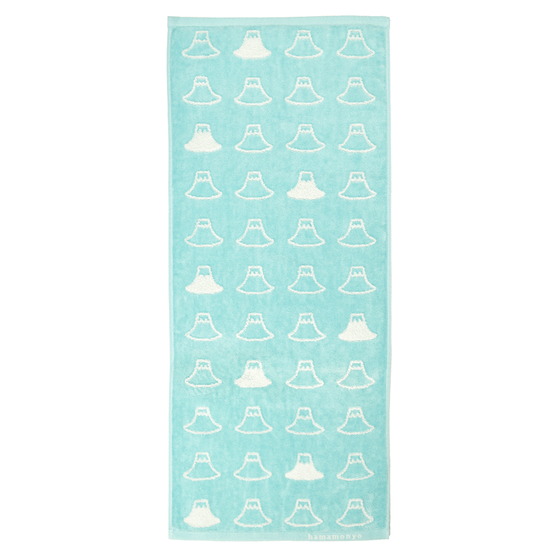 先染めフェイスタオル　富士山　ブルー