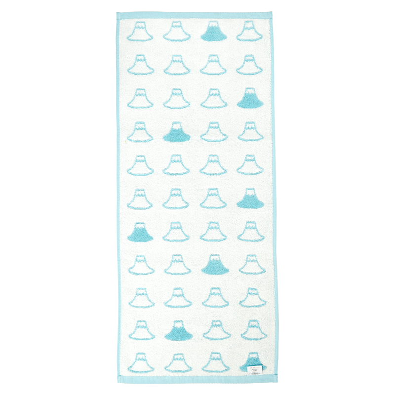 先染めフェイスタオル　富士山　ブルー