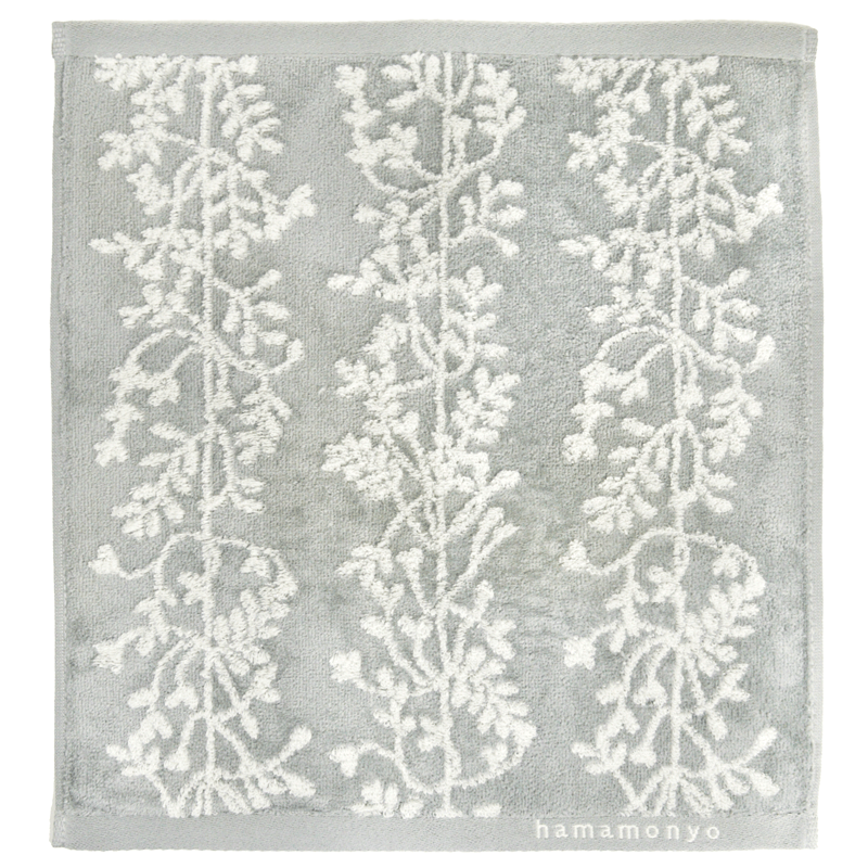 先染めハンドタオル　エコリーフ　グレー