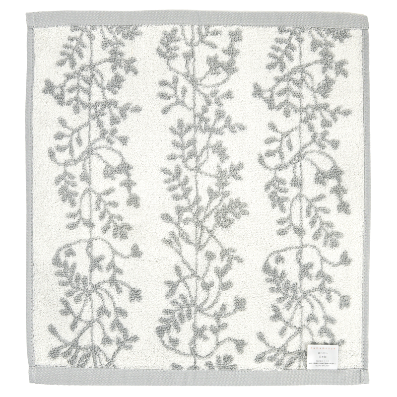 先染めハンドタオル　エコリーフ　グレー