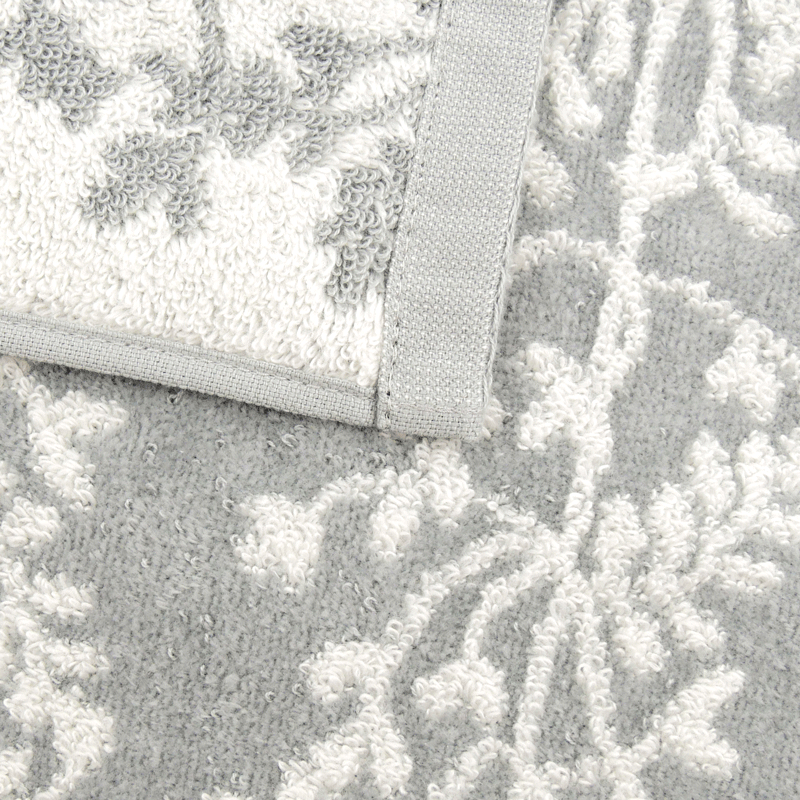 先染めハンドタオル　エコリーフ　グレー