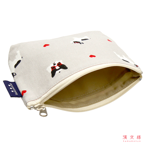 豆ポーチ　フレンチブルハート