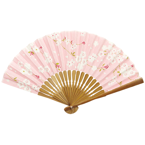 てぬぐい扇子　春さくら