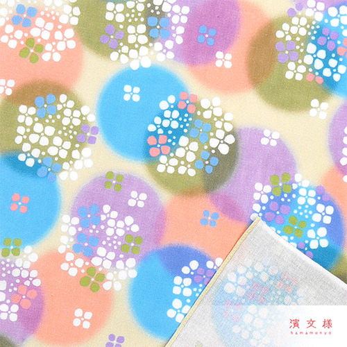 てぬぐいのはんかち　愛しあじさい