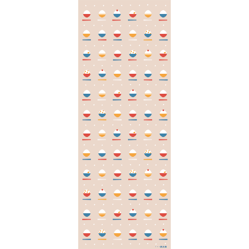 てぬぐい　ご飯いただきます