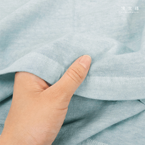 ピグメント染めTシャツL　向日葵とパンダ　ブルー