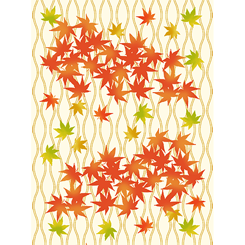 てぬぐいのはんかち　たてわく紅葉