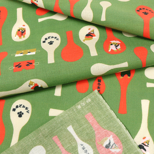 てぬぐい　豆柴どんたく