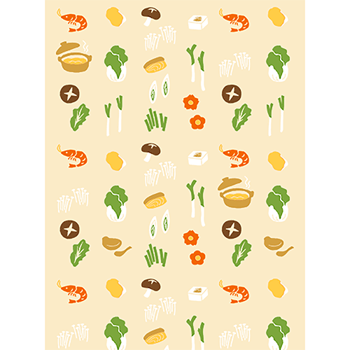 てぬぐいのはんかち　あったかお鍋