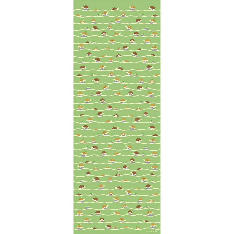 てぬぐい　日向ぼっこカメさん