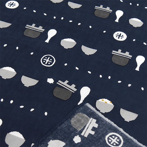 てぬぐいのはんかち　釜炊きご飯