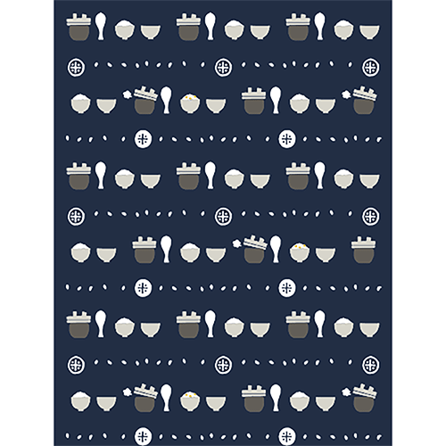 てぬぐいのはんかち　釜炊きご飯