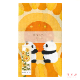 絵てぬぐい　向日葵とパンダ