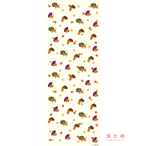 てぬぐい　いもくり猫