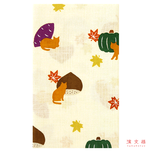 てぬぐい　いもくり猫