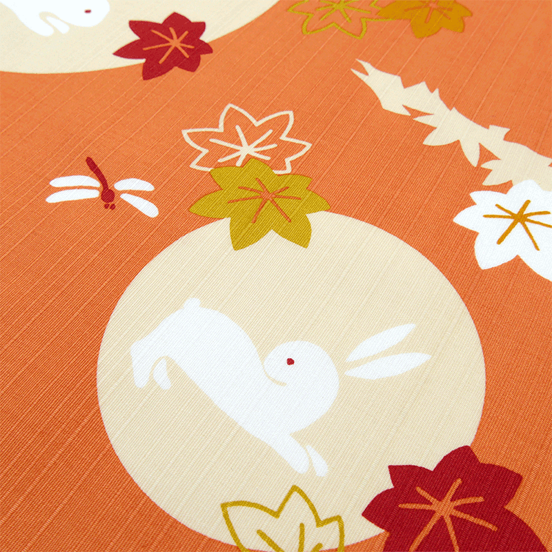 絵小布　秋うさぎと紅葉重ね