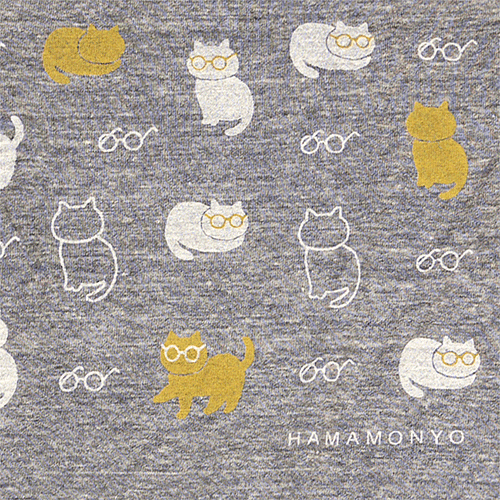 TシャツL　ねこめがね　グレー