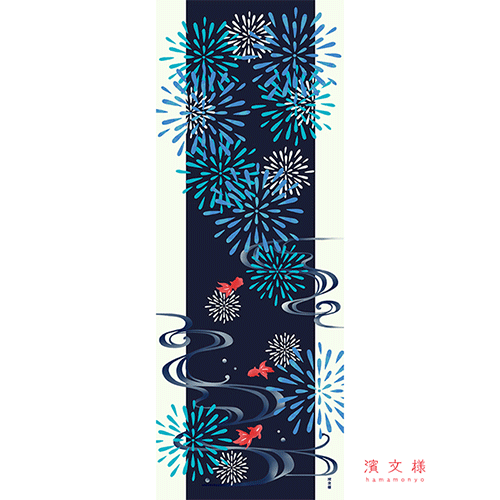 絵てぬぐい 納涼花火｜▽アイテム・用途で選ぶ,絵てぬぐい,絵てぬぐい