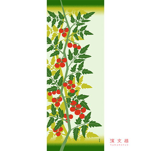 絵てぬぐい　すずなりプチトマト