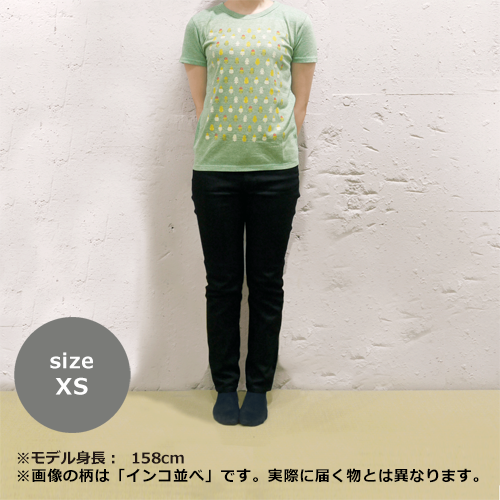 TシャツXS　フレンチブルハート　オフ