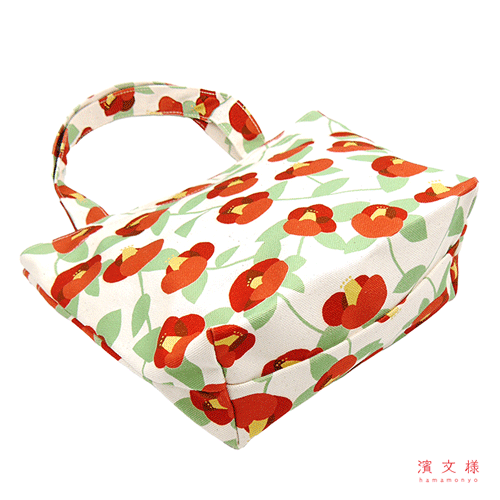 捺染帆布トート小　ハナツバキ