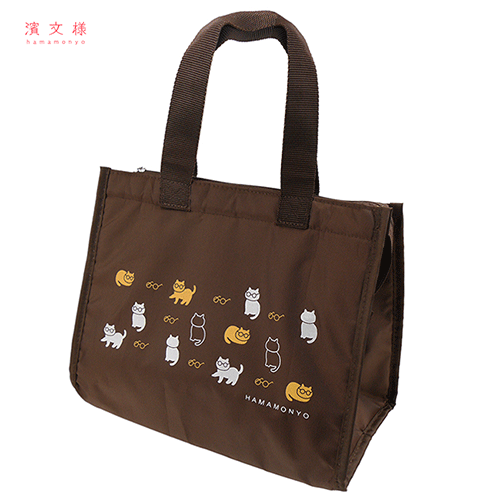 保冷温バッグ　ねこめがね　チャ