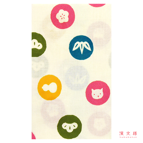 てぬぐい　ほのぼの松竹梅