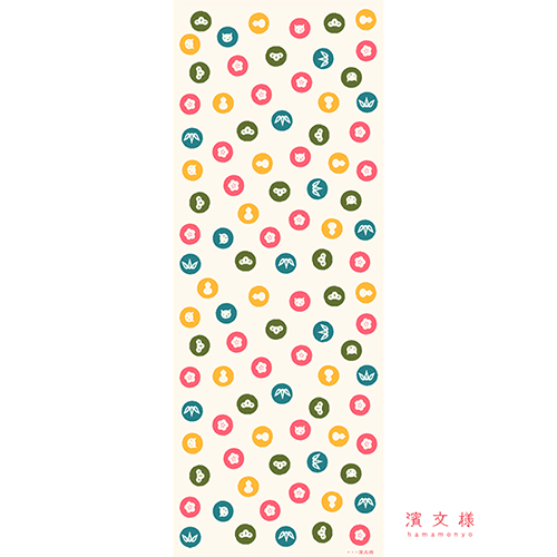 てぬぐい　ほのぼの松竹梅