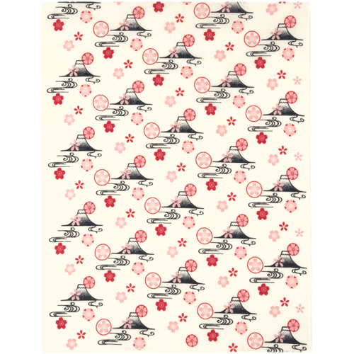 てぬぐいのはんかち　富士山桜紋