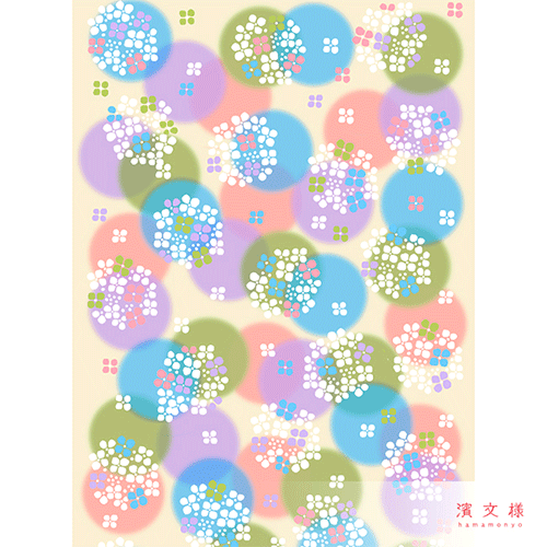 てぬぐいのはんかち　金封　兼用　愛しあじさい