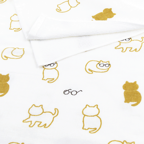 和たおるバスタオル　ねこめがね