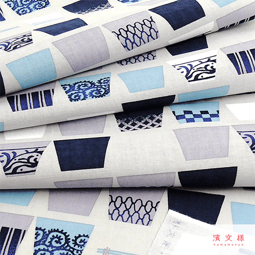 てぬぐい　そばちょこならべ