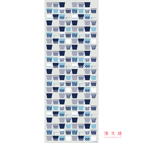 てぬぐい　そばちょこならべ