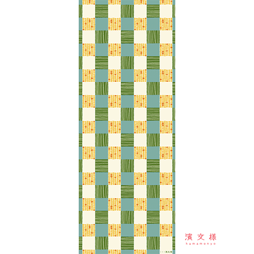 てぬぐい　もろこし市松