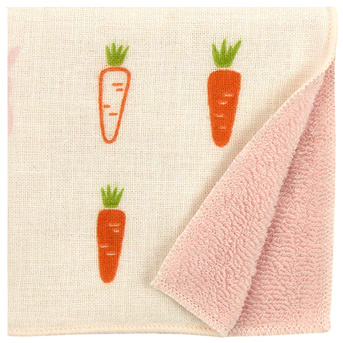キッズタオルハンカチ　にんじんとうさぎさん