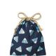 巾着小　富士山むすび　紺