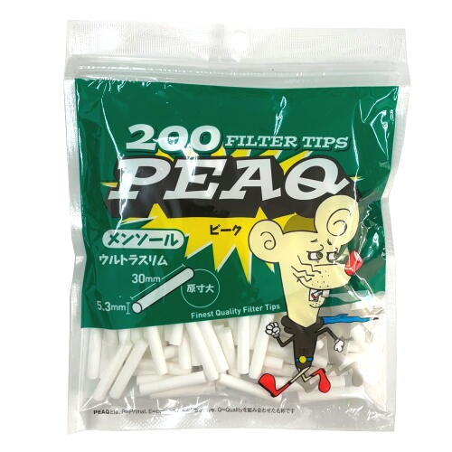 PEAQ ピーク 200 ウルトラスリムメンソール 手巻きタバコ用フィルター