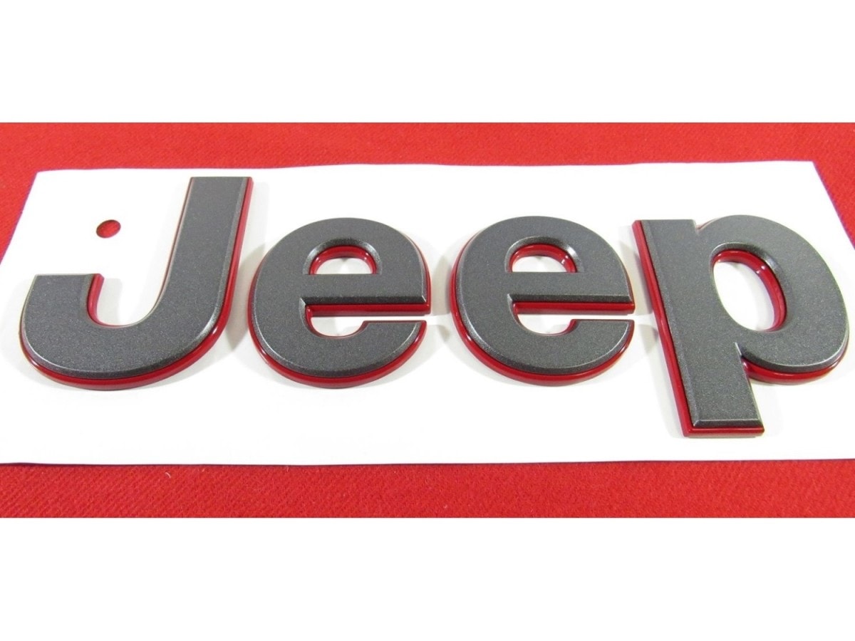 ラングラー 純正 Jeep サイド エンブレム 【マットグレー＆レッド 