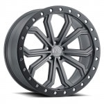 07ｙ−　ジープ　ラングラー　17インチ　ホイール　【MATTE GUNMETAL W/BLACK LIP EDGE & SILVER BOLTS/BLACK RHINO・TRABUCO】※１本単価